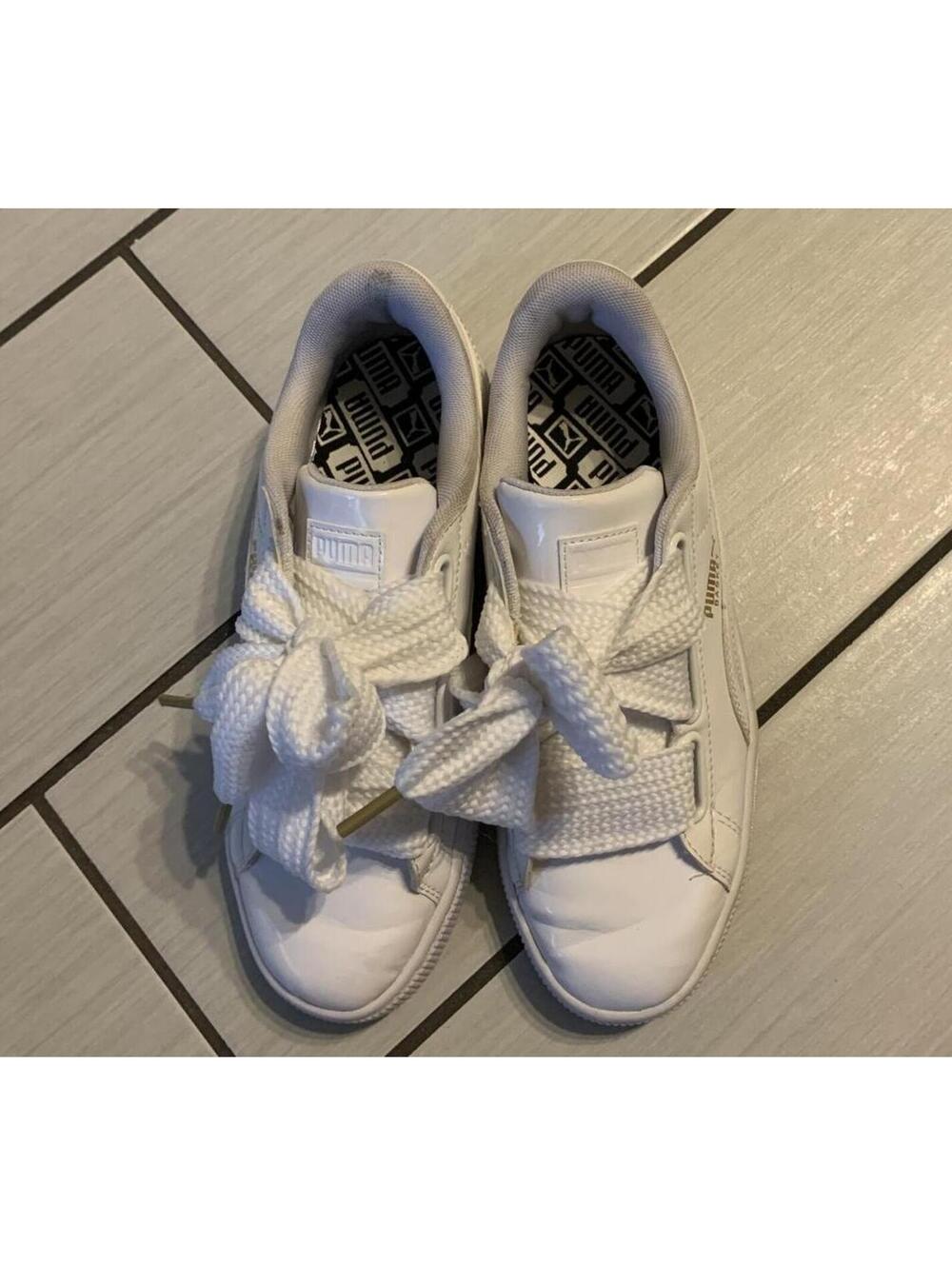 Puma White Ribbon Sneakers